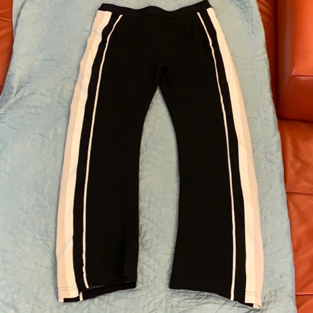 BCBG MAXAZRIA “Hawkins” striped wide leg pants.
